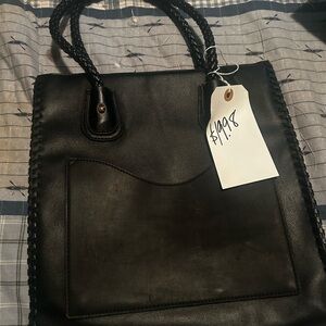 Black Leather Tote Bag